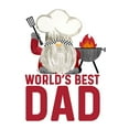 thumbnail image 2 of Reed, Tara 26x26 White Modern Wood Framed Museum Art Print Titled - Fathers Day Gnome Grill-Worlds Best, 2 of 4