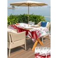 thumbnail image 4 of Outdoor Tablecloth with Umbrella Hole and Zipper, Love Heart Valentines Rectangle Table Cloth 60x120 Inch Waterproof Tablecloth, Eucalyptus Botanical Red Pink Picnic Table Cover for Patio Camping, 4 of 7
