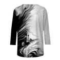 thumbnail image 5 of ICHUANYI Clearance Women's Fashion Printed Loose T-shirt 3/4 Sleeves Blouse Round Neck Casual Tops(White, XXL) ICHUANYI WER2023081110461, 5 of 5