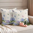 thumbnail image 2 of Outdoor Pillow Covers Vintage Farmhouses Purple Flowers Waterproof Pillow Cases 24x24 Set of 2, Butterfly on Linen Throw Pillow Cover Pillowcase for Patio Balcony Couch Garden, 2 of 9