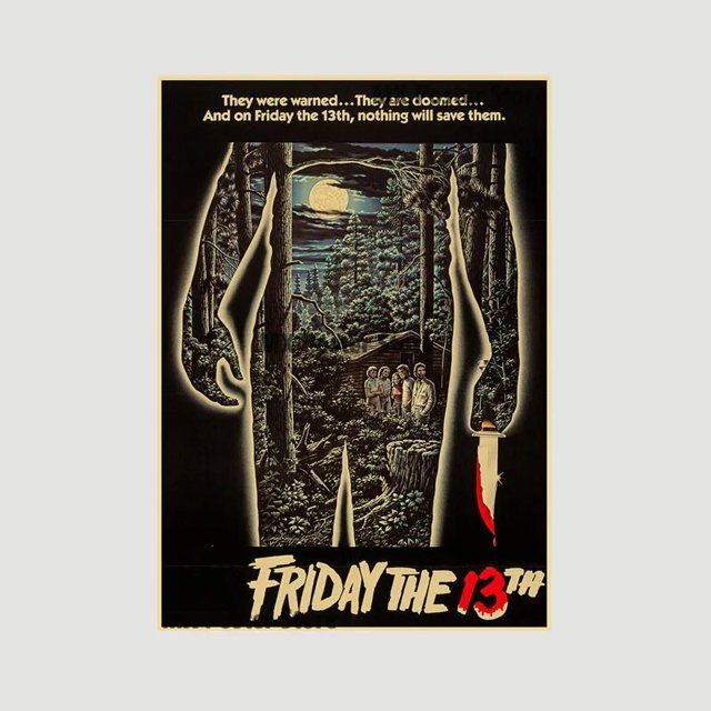 Carteles clásicos de película de terror para Halloween, papel Kraft, el silencio de los corderos, impresiones de imágenes para decoración del hogar, Mural, decoración de la habitación