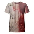 thumbnail image 3 of Camisas de Manga Larga para Hombres Imprimir Blusa de Manga Corta de Cuello Redondo, Camisas de Lino para Hombres, 3 of 3