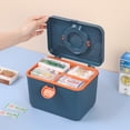 thumbnail image 2 of First Aid Box Plastic Storage Container Medicine Organizer Handheld First Aid Large Capacity Home Travel Emergency Kit Case Supplies Light pink, 2 of 9