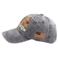 thumbnail image 6 of American Flag, Vintage, Embroidery, 250 Years Freedom, Usa Flag, Baseball Cap, Vintage Prints, Adjustable Closure, Gray, 1 Pc, Anniversary, Independence Day, 6 of 7
