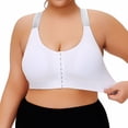 thumbnail image 4 of COMVALUE Wireless Front Closure Bras for Women Compression Mastectomy Bras Surgical Supportive Bra (White, XXL), 4 of 5