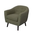 thumbnail image 4 of CorLiving Oliver Greenish-Grey Linen Fabric Barrel Chair, 4 of 5