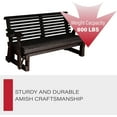 thumbnail image 2 of Amish Casual Heavy Duty 800 Lb Roll Back Pressure Treated Porch Glider with Cupholders (4 Foot, Semi Solid Black Stain), 2 of 7