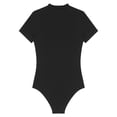 thumbnail image 6 of inhzoy Men's Short Sleeve Undershirt One Piece Leotard Top Press Button Crotch Shirt Bodysuit Slim Fit Romper Black XL, 6 of 9