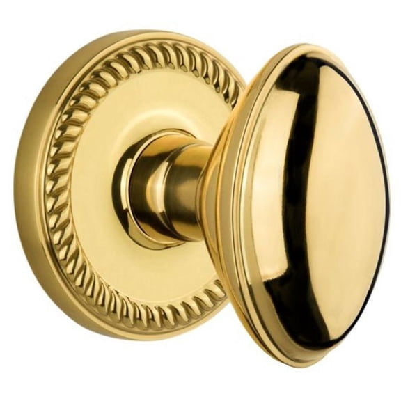 Grandeur Newedn_Sd_Na Newport Solid Brass Rose Single Dummy Door Knob - Brass