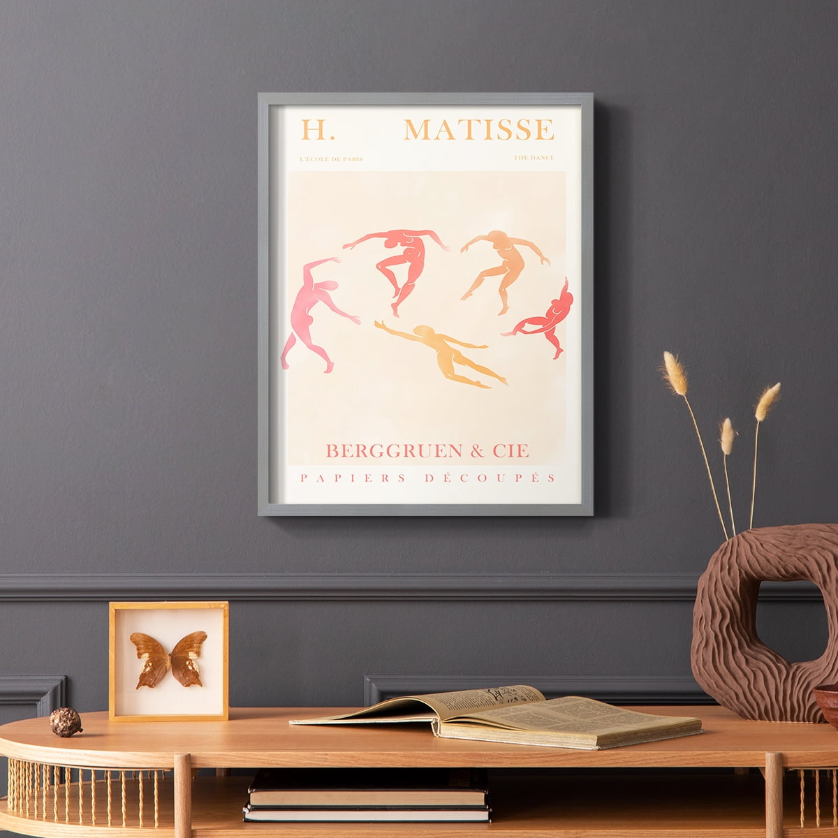 Matisse CDXCI in Gray Solid Wood Framed Print No Nail Hanging