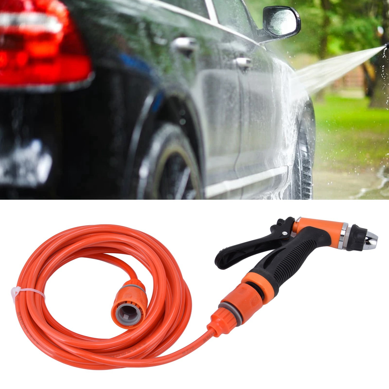 YAHHU 12V 72W Portable Pressure Washer Pump Kit, 145 PSI / 1.0Mpa Electric Car Washing Machine with 236 inches / 6m Hose for Vehicle Garden Cleaning