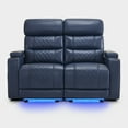 thumbnail image 4 of MCombo Power Loveseat Recliner Sofa with Adjustable Headrest, Electric Home Theater Seating with Hidden Armrest Storage, USB & Type-C Port, LED Light (Navy Blue), 4 of 10