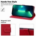 thumbnail image 6 of Allytech Wallet Case for Samsung Galaxy A13 5G, Luxury Litchi Synthetic Leather Flip Protective Cases Cover with Card Holder Detachable Wrist Strap Kickstand, Red, 6 of 7