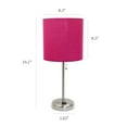thumbnail image 4 of LimeLights Brushed Steel Stick Lamp with Charging Outlet and Fabric Shade 2 Pack Set, 4 of 9
