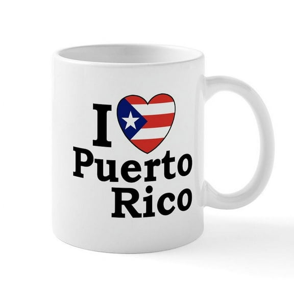 CafePress - I Love Puerto Rico Mug - 11 oz Ceramic Mug - Novelty Coffee Tea Cup