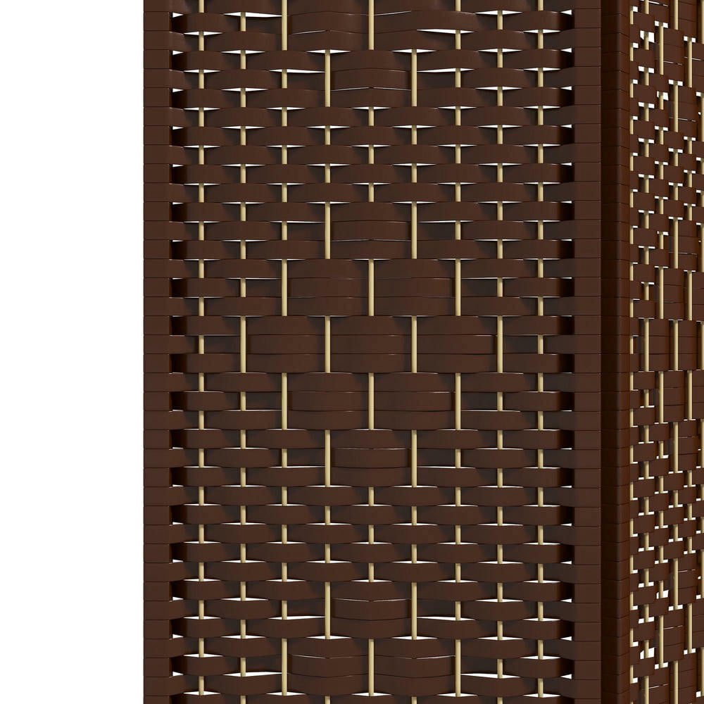 Resenkos 3-Panel Folding Room Divider - Portable Wave Fiber Privacy Screen Partition, for Home Office, Brown