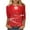Red, variant on Wdfiry Christmas Shirt for Women Light Up Shiny Tree Print 3/4 Sleeve Pullover Fall Novelty Xmas Crewneck Tops