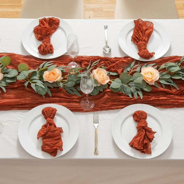 sdhkgrrt Moins de 5 $ Serviettes en Polyester, Serviettes Froissées en Polyester 50x50cm, Décorations de Table pour Mariage, Serviettes de Table en Étamine Réutilisables, Serviettes de Table Rustiques de Ferme, Ensemble de Table Décoratif