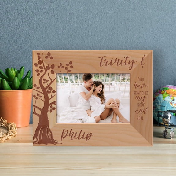 You Have Bewitched My Body And Soul Personalized Wooden Frame-5" x 3 1/2" Brown Horizontal