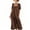 Coffee, variant on Ruimatai Women's Square Neck Gathered Short Sleeve Half-Button Loose Fit Casual Maxi Dresses with Pockets for Women Beach & Vacation Wear