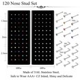 thumbnail image 2 of Ubjuliwa 160pcs Stainless Steel Stud Nose Rings Set for Women Crystal Rhinestone Nose Rings Stud Cartilage Septum Lip Nose Piercing Jewelry, 2 of 7