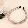thumbnail image 5 of Unique Bargains Rhinestone Pearl Wrap Fabric Headband Faux Pearl Headband Women Hairband Pink, 5 of 7