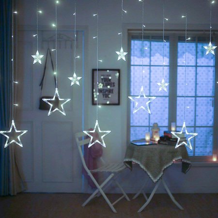 YUNDAP Curtain String Lights, 138 LED 12 Stars Twinkle Star Window