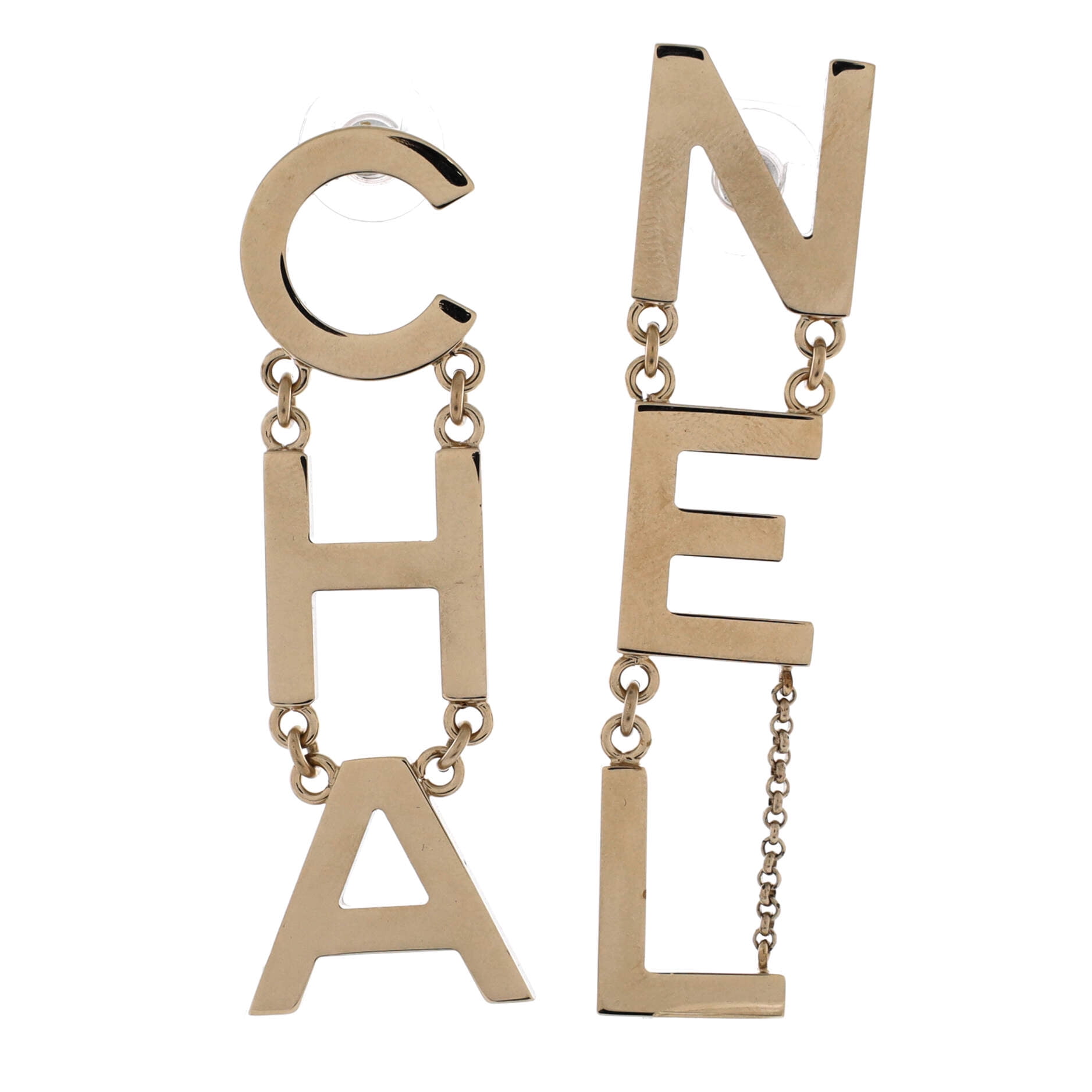 CHA-NEL Drop Earrings Metal By Rebag