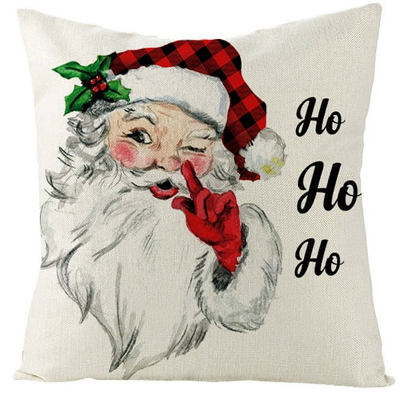 Supbessel Cadeaux de Noël Décorations Liquidation Housse de Coussin de Noël en Lin Peinte à la Main Maison Père Noël Housse de Coussin Orignal Housse de Coussin de Sofa