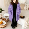 thumbnail image 7 of NAISIBABY Girls Faux Fur Overcoat, Thermal Lined Hooded Double-Breasted Winter Fashion Long Length Coat Purple 11T, 7 of 7