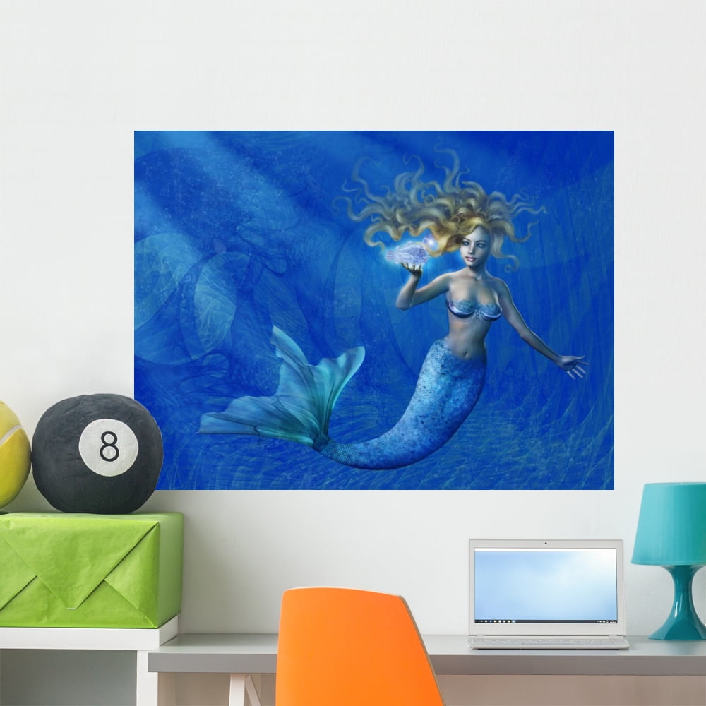 Deep Sea Mermaid Wall Mural by Wallmonkeys Peel and Stick Graphic (36