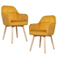 thumbnail image 2 of Topcobe Set of 2 Modern Accent Armchairs, Modern Chair for Living Room Bedroom Balcony, Vanity Chair for Bedroom, Yellow, 2 of 9