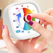 1-Hour Visual Clock with Front Knob for Baking, Reading, Study