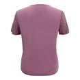 thumbnail image 3 of Blusa George para Mujer Tejida con Mesh en Ruedo, Manga Corta Rosa Talla M, 3 of 4