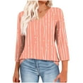 thumbnail image 2 of IchuanyiWomen's 2025 Fashion Tops 3/4 Length Sleeve Business Casual Print Blouses Summer Tees Shirts, 2 of 8