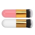 thumbnail image 3 of Brocha de maquillaje para base facial, fibra artificial, suave, agradable para la piel, gordita, oro rosa, oro blanco, 3 of 8