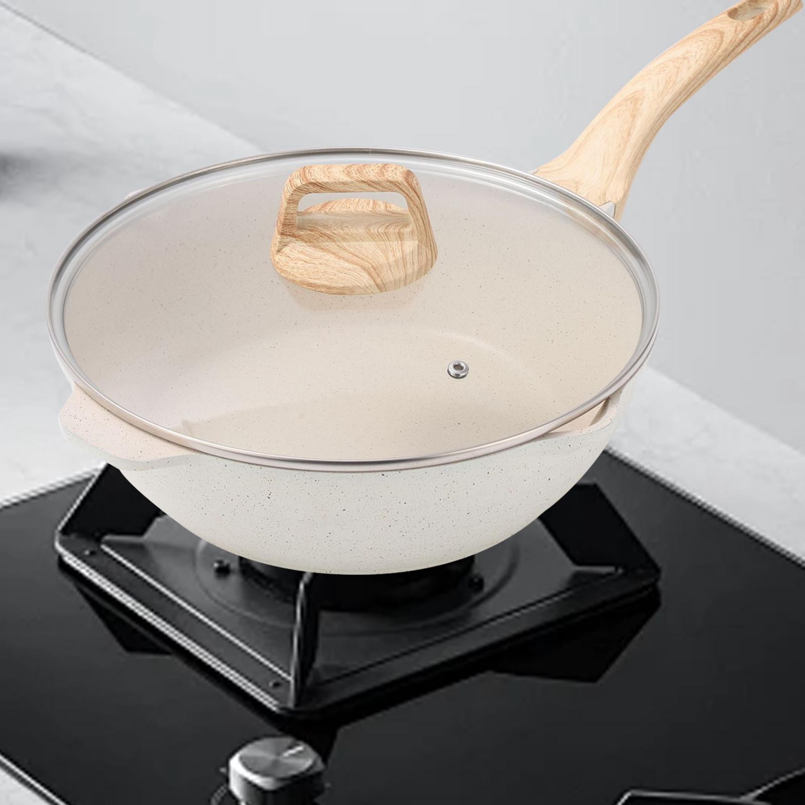 Baoblaze 24cm Deep Frying Pan Non Stick with Lid Smooth Surface Multipurpose Cookware