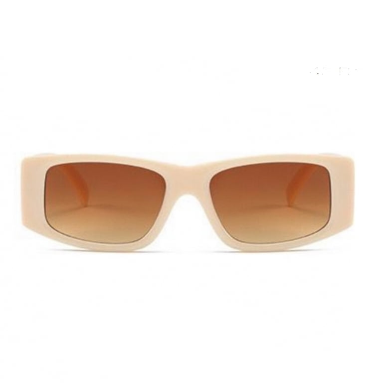 ✨Women\'s Brown Small Narrow Rectangle Retro 80s 90s Skinny Sunnies Sunglasses 715hgIgIPuL._AC_UY1000_.jpg main image 4