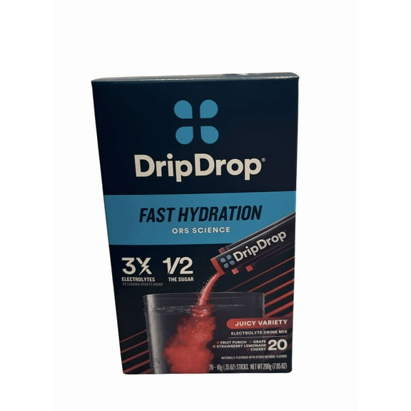 DripDrop Fast Hydration Electrolyte Drink Mix ORS Science 20 count