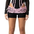 thumbnail image 4 of Women Y2k Mini Shorts Ruffles Frill Lace Bodycon Shorts Fairy Grunge 90s Teen Girls Streetwear, 4 of 7