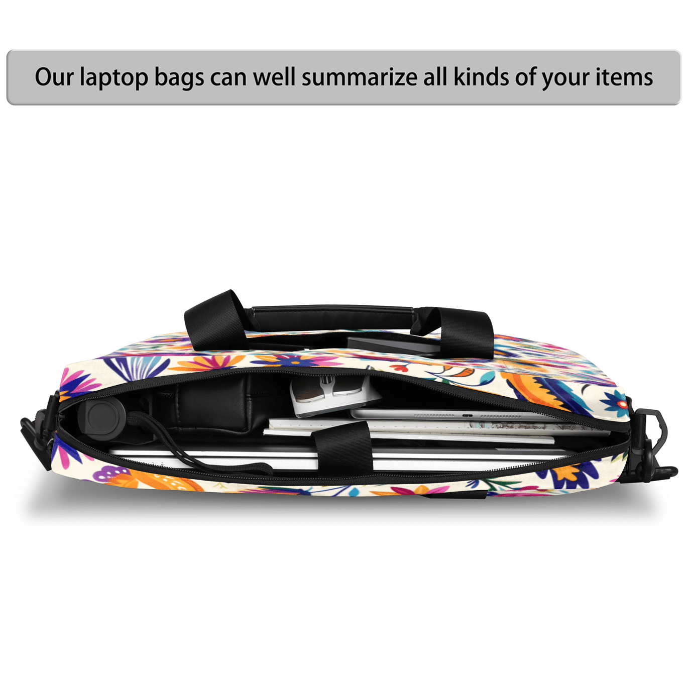 Herdesigns Mexica Mexico Floral Bird Laptop Bag for Women Men, Computer Case Briefcase Messenger Bags, 15-15.6 inch Laptop Sleeve Shoulder Bag