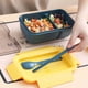 thumbnail image 5 of Injueey Fiambrera portátil con rejillas dobles, aislamiento de alimentos, contenedor de almacenamiento fresco, cajas de horno microondas para viajes, Cocina y Comedor Azul oscuro Injueey HA073244-01, 5 of 6
