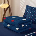 thumbnail image 5 of Erosebridal Cartoon Polka Dot Zipper Twin Comforter Sets with Fitted Sheet and 2 Pillowcases for Girls, Navy Retro Circle Zipper Bedding Set, Navy Reversible, 4pcs, 5 of 7