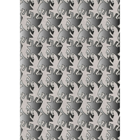 Ahgly Company Indoor Rectangle Patterned Gray Novelty Area Rugs, 2' x 4'