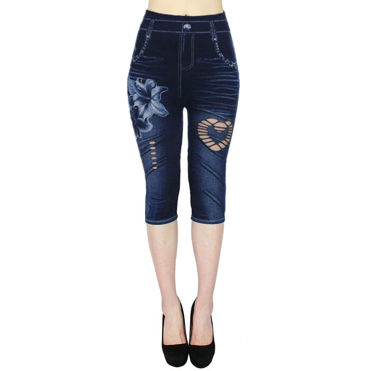 Capri Leggings In Jeans 3/4 Pants 
