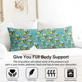 thumbnail image 3 of Long Body Pillow Cover - Soft & Breathable, Hidden Zipper, 20"x54", Cute Bee & Honeycomb Print - Perfect Gift for Bee Lovers, Side Sleepers, Pregnancy Support, Nature-Themed Decor, 3 of 7