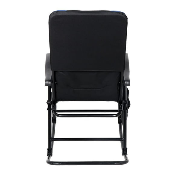 Faulkner Camping Chaise 49598H Dakota; Chaise Berçante; Capacité de Poids de 300 Livres; Pliable; Bleu/noir; Tubes d'Acier Légers avec Tissu en Polyester et Rembourrage; Sans Appuie-Tête; avec Pochette