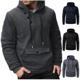 thumbnail image 6 of Chiccall Mens Fleece Hoodie Drawstring Long Sleeve Button Hooded Sweatshirts Casual Loose Fit Athletic Pullover with Pocket, 6 of 6