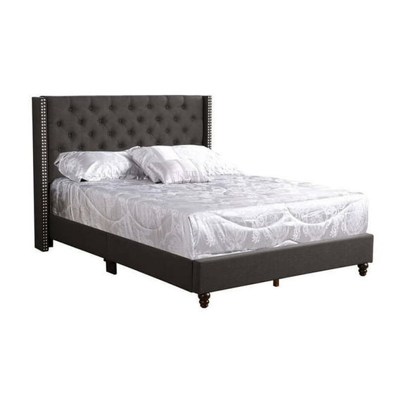 Glory Furniture Julie Fabric Upholstered Full Bed in Black