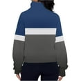 thumbnail image 3 of Tawop Coats for Women Winter Tops Sweatshirt Pullover Fleece Jackets Quarter Zip Crop Navy L, 3 of 4